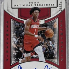 Panini National Treasures Penmanship Amen Thompson Rockets Auto /75