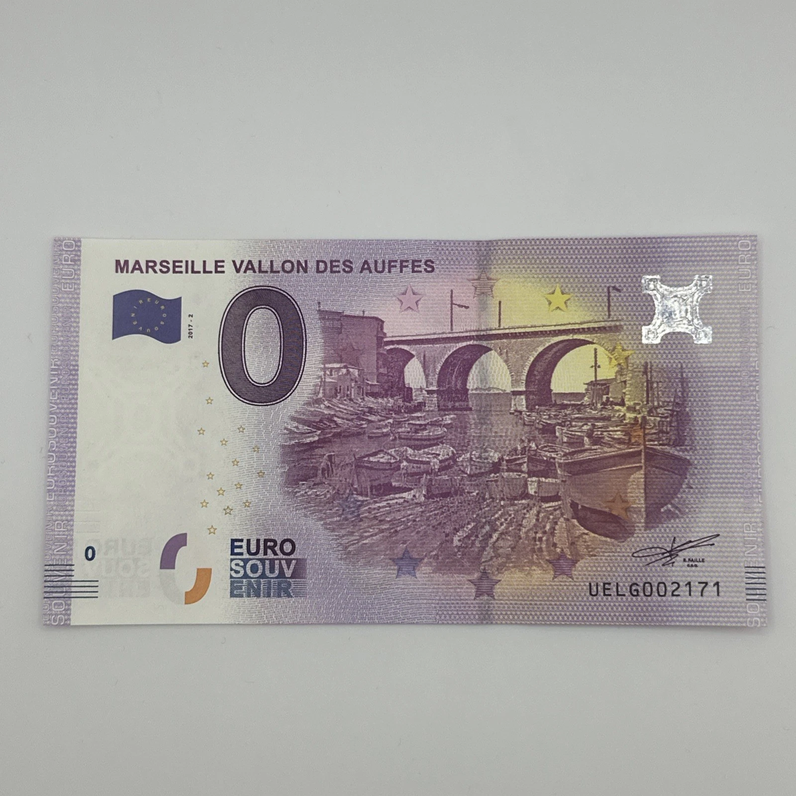 Billet Zéro 0 € Euro Touristique / Souvenir 2017-2 Marseille Vallon Des Auffes
