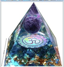 Crystal Orgone Pyramid Amethyst Peridot Reiki Chakra Energy Generator Decor Gift