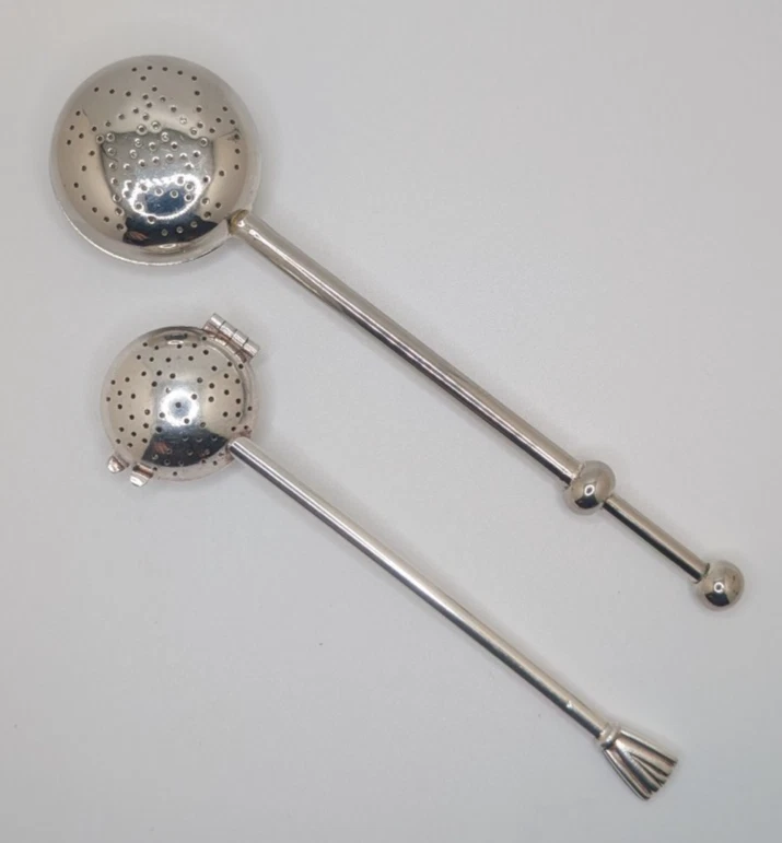 Pair of Tea Infusers, one a plunger type, one with clasp
Opens in a new window or tab