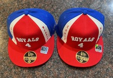 2pc-Vintage Cincinnati Royals Fitted Flat Brim Chris Webber #4 Reebok Hat-