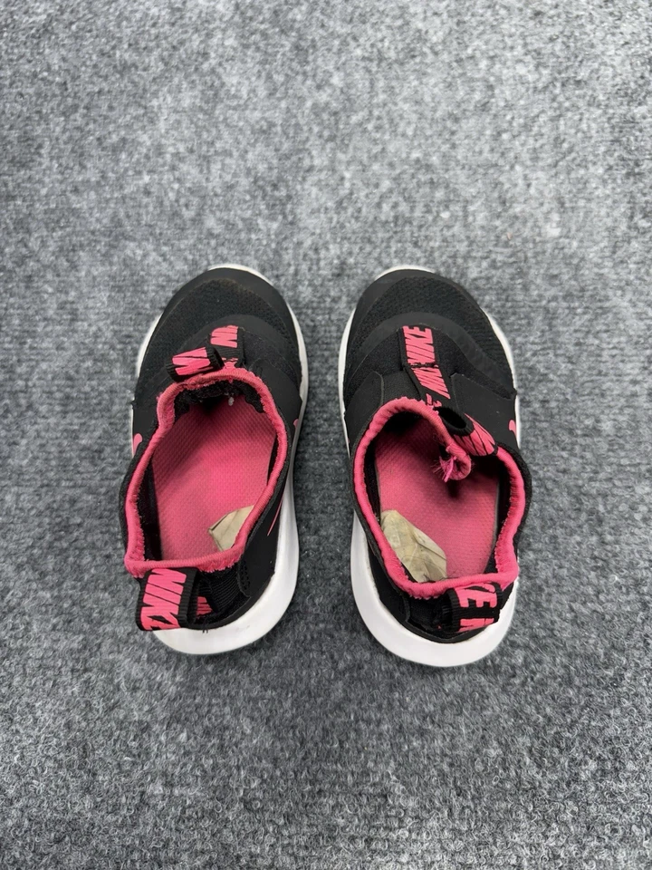 Nike Flex Runner AT4665-006 Negro Rosa Niño Zapatos Talla 8C Tenis sin cordones Foto 4 de 4