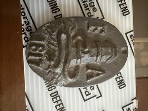 Cast Metal Oval Plaque/Sign with Raised Firefighter Motif Lettering