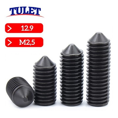 M2,5 DIN 914 45H Gewindestift Stifte ISK Madenschrauben blank schwarz ISO 4027