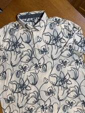 Puma Golf Polo Men  s XL White Blue Floral Print Performance Stretch