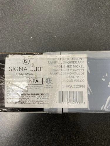 Signature Hardware SHRSC120PN 12" Ceiling-Mount Shower Arm - Polished Nickel - Picture 1 of 3