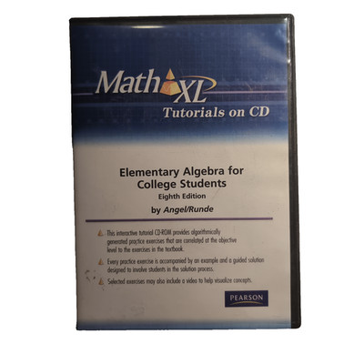 Math XL Tutorials on CD Elementary Algebra 8th Ed Angel/Runde Pearson