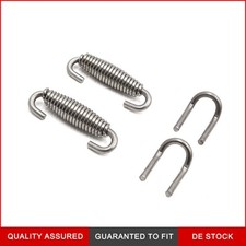 2 stücke Edelstahl Silber Ton Motorrad Auspuffrohr Feder mit Zughaken