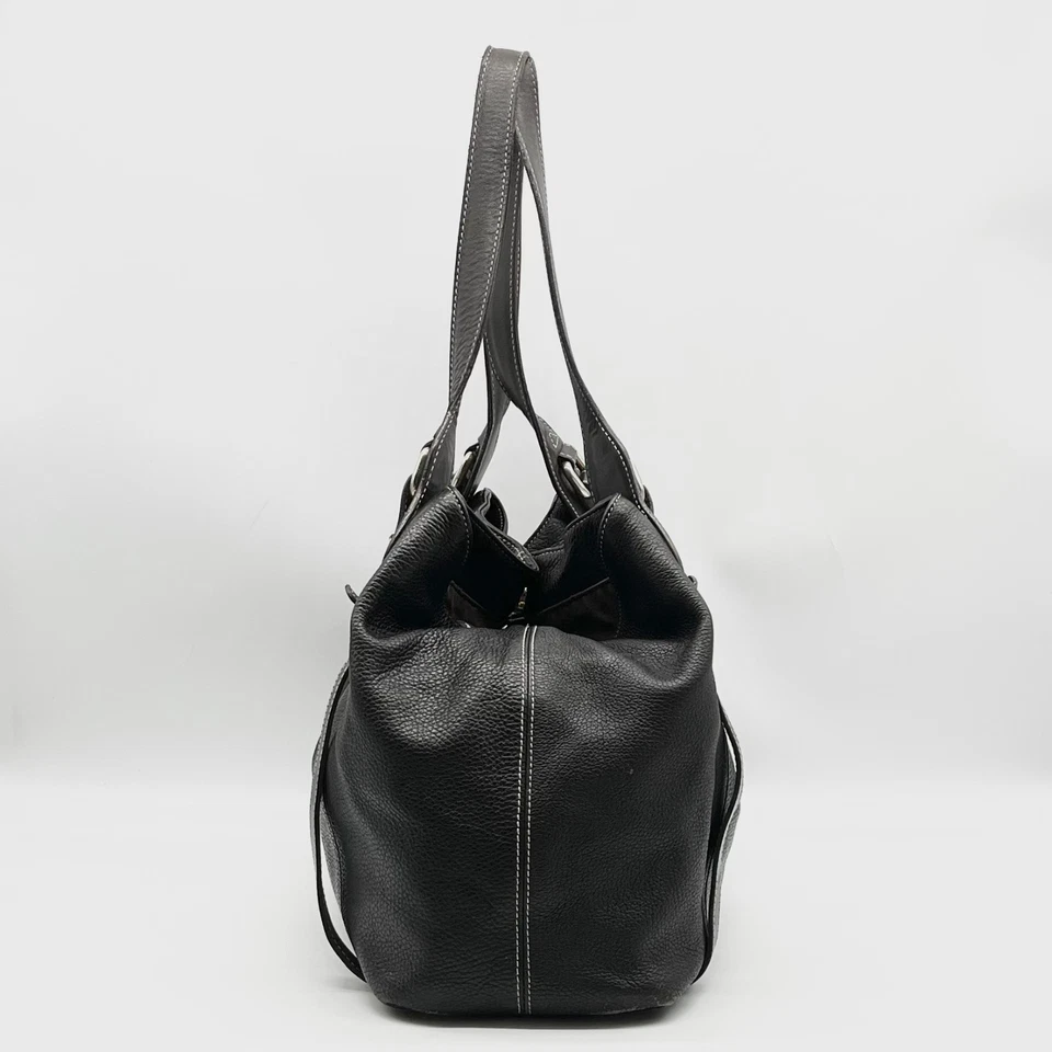 Bolso de hombro hobo de cuero marrón oscuro Furla Foto 3 de 4