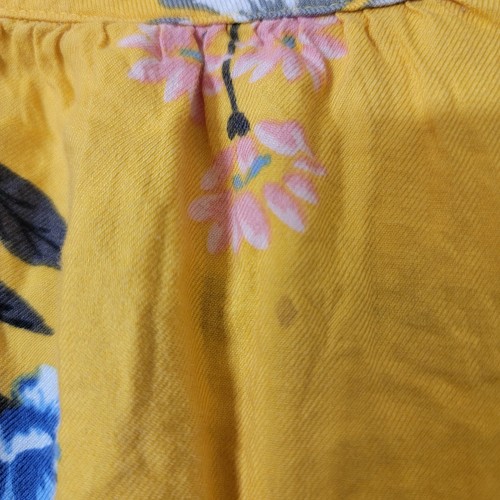 Old Navy Woman's Lightweight Floral-Printed Yellow Blouse XL Officecore Vacation - Picture 9 of 14