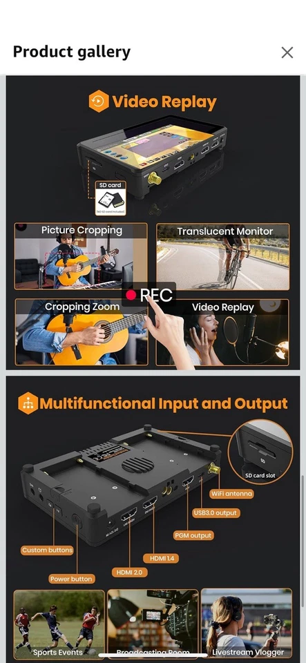 TARION Video Mixer Switcher for Streaming: 4-in-1 5.5 Touch Screen HDMI Input - image 4 of 4