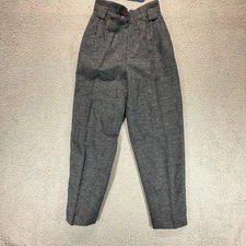 Counterparts Tweed Womens 8 Heather Gray Pleated High Rise Tapered Dress Pants