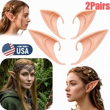 2 Pairs Halloween Latex Soft Elf Ear S L Simulation Props Angel Dress Cosplay US
