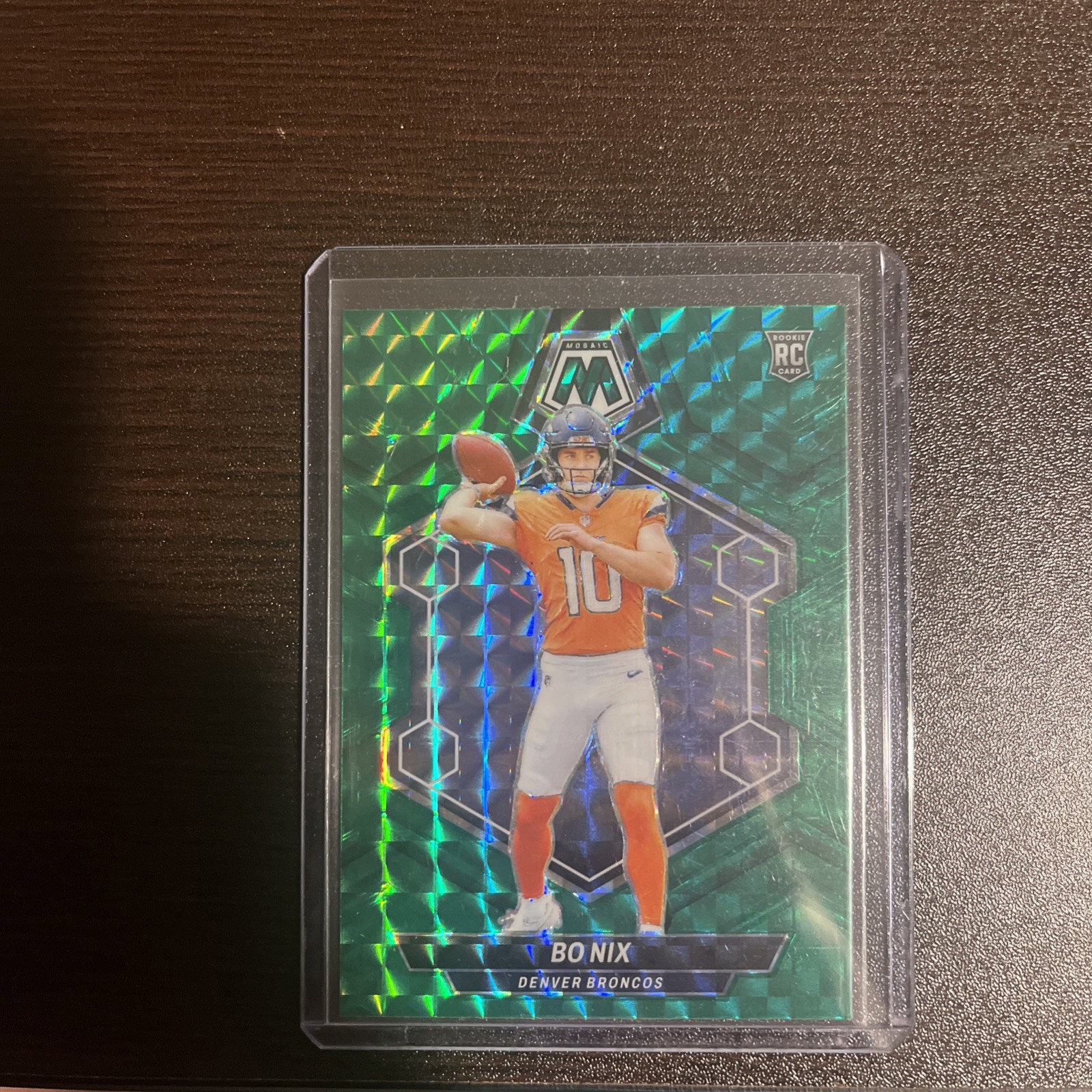 🔥 🐎 2024 Panini Mosaic - Rookies Bo Nix #312 Green Mosaic Prizm (RC)