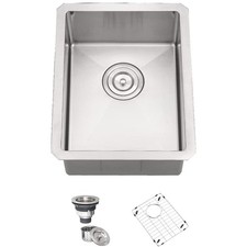 12x16 Inch Undermount Bar Sink - 16 Gauge Stainless Steel Single Bowl Kitchen...