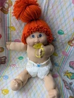 Cabbage Patch Jesmar Red Single Ponytail Deep Blue Eyes HM 4 Vintage Spain CPK