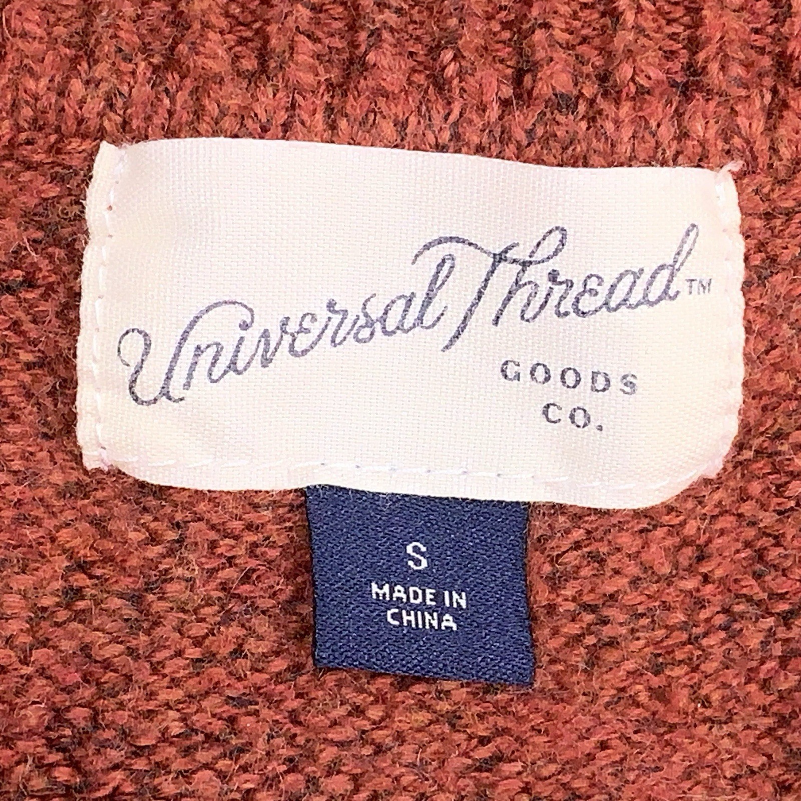 Small Universal Thread Brick Orange Red Sweater C… - image 4