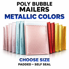 Any Size Color MATTE METALLIC Poly Bubble Mailers Mailing Padded ,shipping