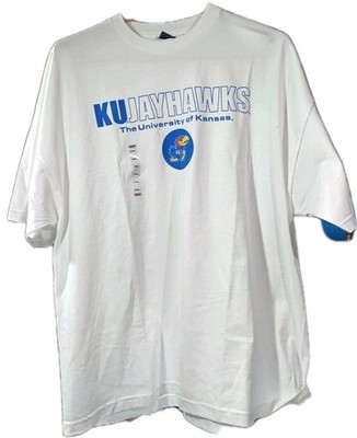 Kansas University Jayhawk White Short Sleeve T-Shirt Size XXL