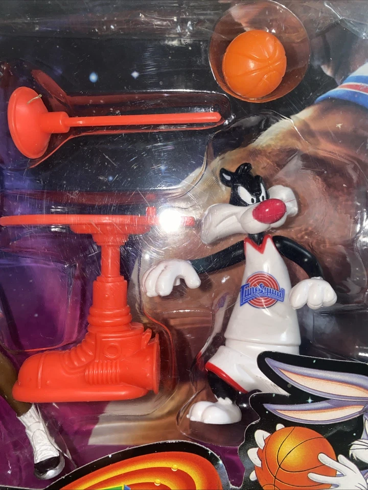 Space Jam Michael Jordan y Silvestre con zancos Sky y relleno de émbolo 1996 WB Foto 3 de 4