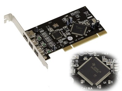 PCI-Karte FIREWIRE 800 Und 400 IEEE1394A IEEE1394B Chipset TI SN082AA2