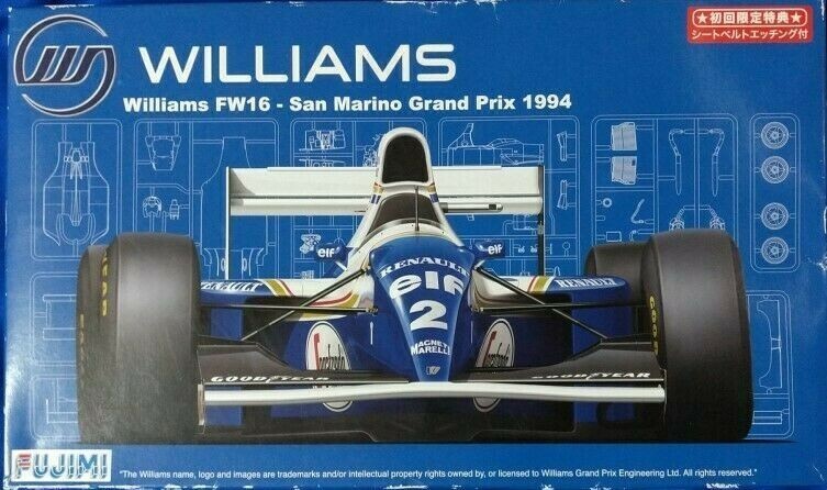 Fujimi 1/20 Williams Renault FW16 Brazil Grand Prix 1994 Plastci