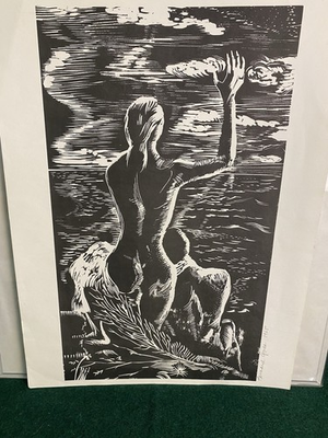 #ad Bernard Goss b. 1913 Linocut “Hym To The Sun” 1965 Artist Proof $650.00