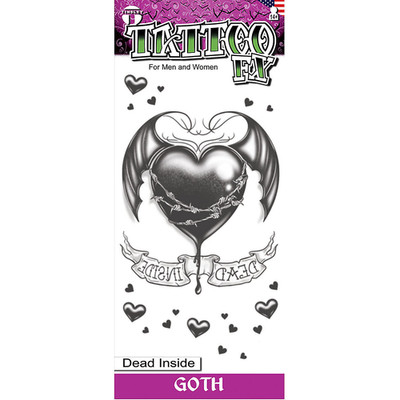 Tinsley Transfers Goth Dead Inside Temporary Tattoo - Morris Costumes