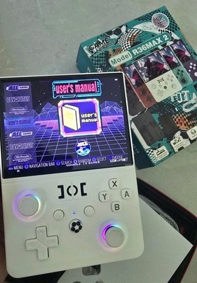 R36MAX 2 Retro Handheld Game Console, 4.5 Inch IPS HD Screen Inch, White