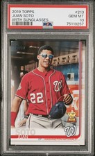 2019 Topps  Juan Soto Sunglasses Short Print (SP) #213 - PSA 10 GEM MINT