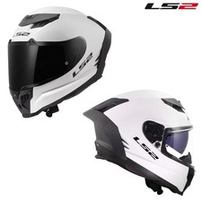 Ls2 Dragon Weaved Carbon Gloss White Full Face Street Motorcycle Helmet