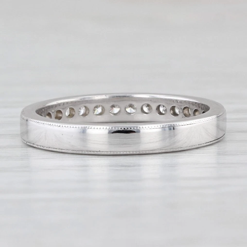 Alianza de boda de diamantes Hearts on Fire de 0,36 quilates de oro blanco de 18 k talla 6,75-7 aniversario Foto 4 de 4