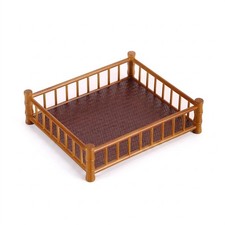 Bamboo Beverage Serving Tray Bamboo Tray with Woven Surface Shallow for Hosts,