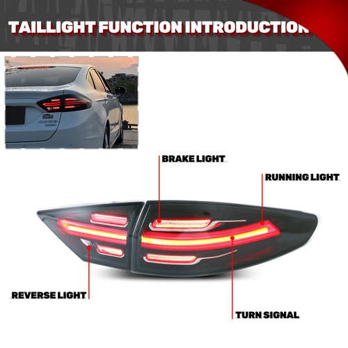 LED Tail Lights for Ford Fusion 2013-2016 2019 2020 Mondeo Rear Lamps Assembly - Foto 2 di 5