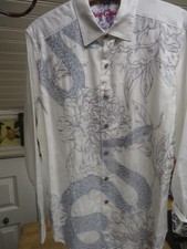 ROBERT GRAHAM EMBROIDERED SNAKE SHIRT MEDIUM L/S CLASSIC FIT