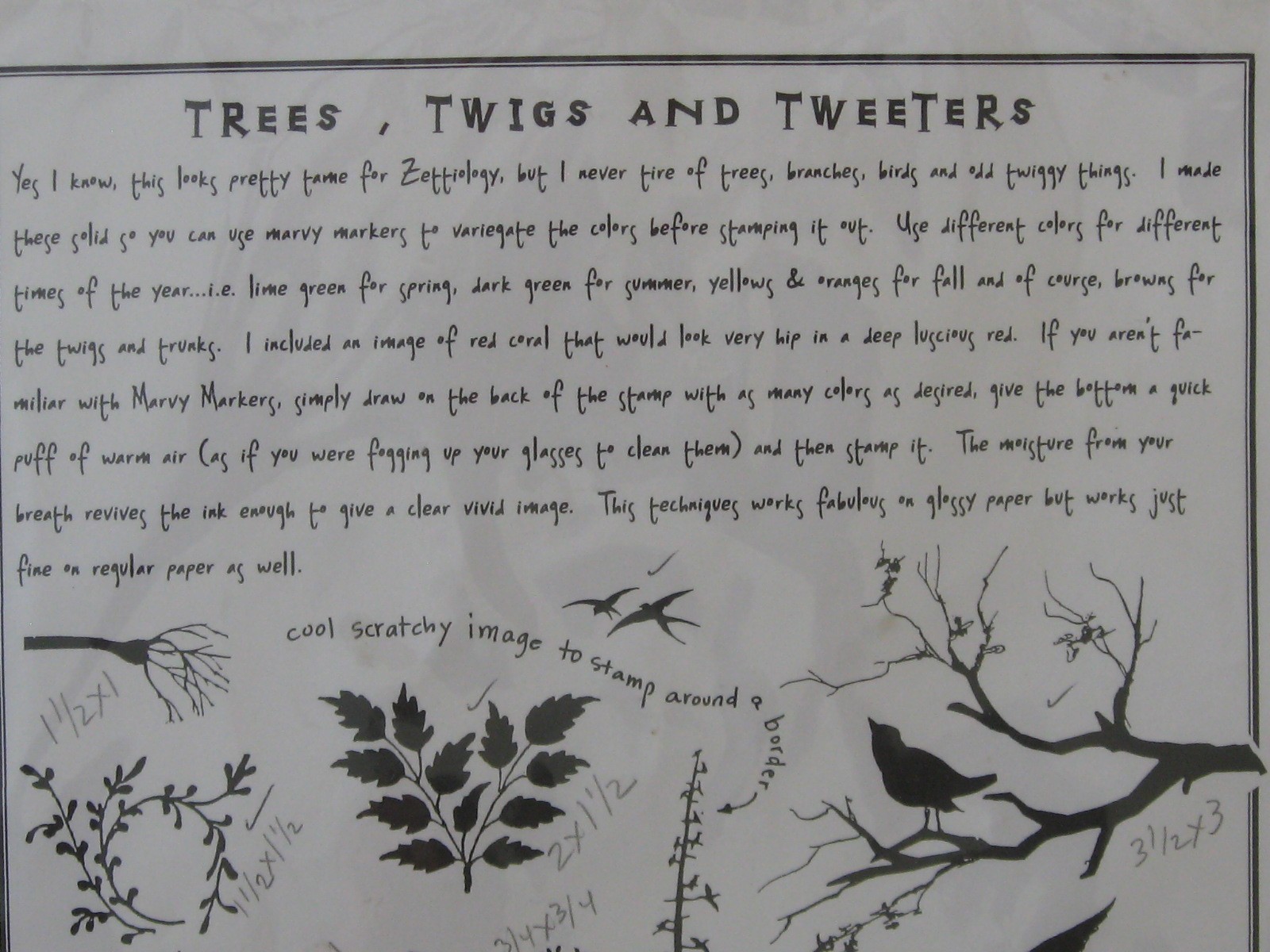 Teesha Moore Trees Twigs Tweeters Rubber Stamps Set of 9 Nature Birds Collage Art