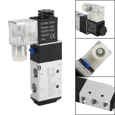 Pneumatic Electric Solenoid Air Valve 4V210-08 Ac220V 2 Position 5 Way PT 1/4''