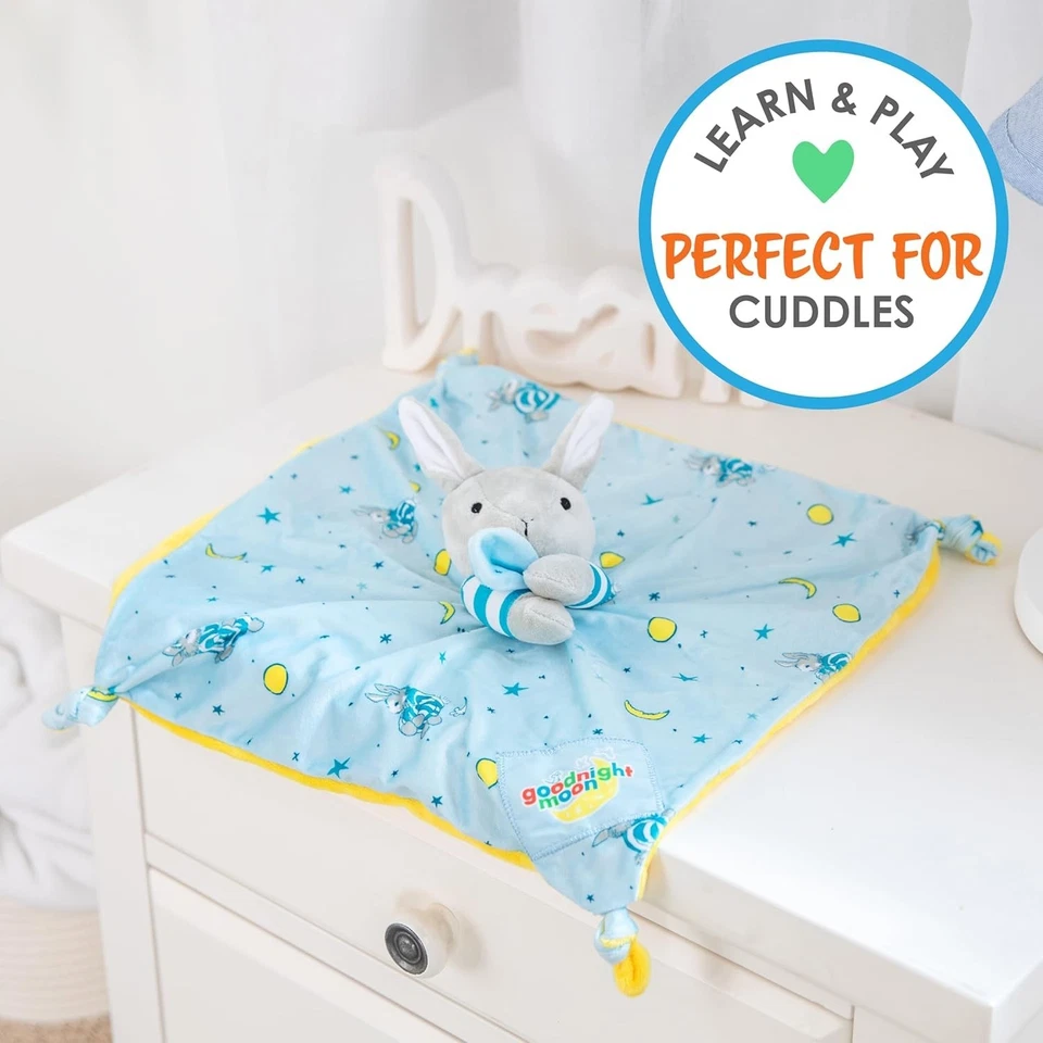 "Manta de seguridad Goodnight Moon Bunny peluche animal de peluche acurrucado Lovey" Foto 3 de 4