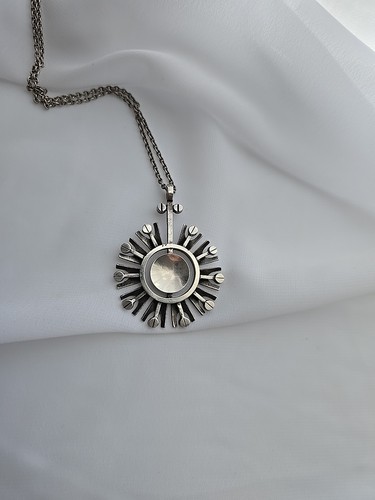 830 Silver JORMA LAINE KULTATEOLLISUUS Finland Pendant MCM 27" Chain - Picture 2 of 7