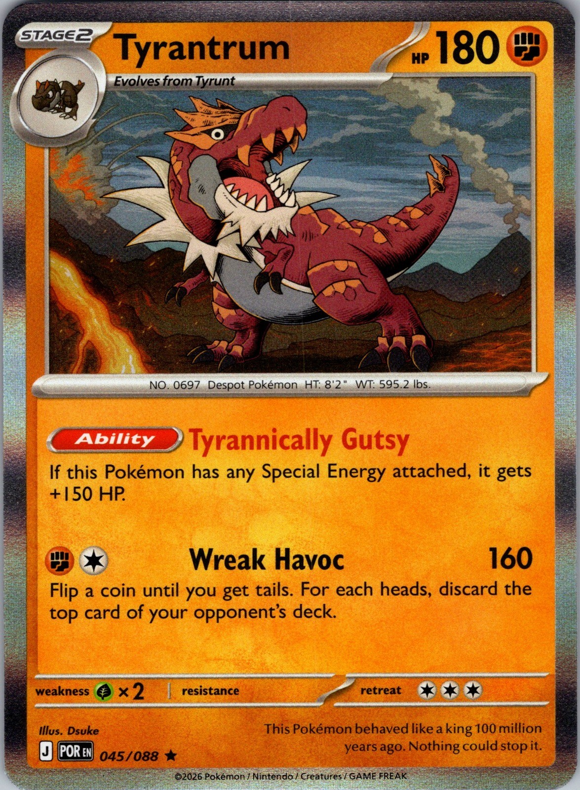 Tyrantrum - (Non-Holo) Rare Deck Exclusives 045/088 NM