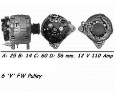 WAI Alternator 110AMP for Audi RS3 2.5 2011-2013 WA23358N