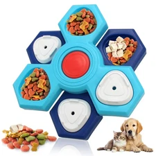 Dog Slow Feeder Puzzle Toy - Multi Layer Rotating Mental Stimulation Feeder