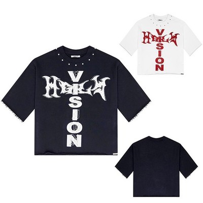 HIGHLY UNDRTD Men's Casual Highly Vision Boxy Fit Graphic Print T-Shirt HF5500