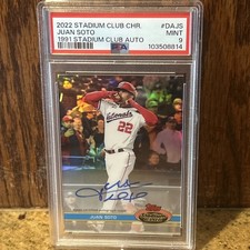 2022 Juan Soto /25 Auto 1991 Stadium Club Variation PSA 9 Refractor SSP
