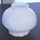 Vintage MCM Americana Milk Glass Ruffled Petticoat Ceiling Hurricane Lamp Globe