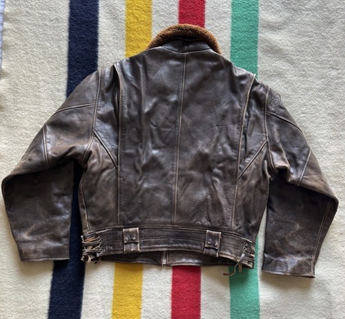 Chaqueta de Vuelo de Cuero Avirex Vintage Nº:8482, Cuello de Piel Desmontable, L - Imagen 11 de 11