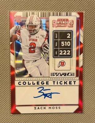 Zack Moss RARE 2020 Panini Contenders Draft Picks College Ticket Auto #124 Colts