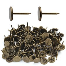 100 Pcs Bronze Flat Head Thumb Tacks, 0.43'' Upholstery Tacks Upholstery Nails F