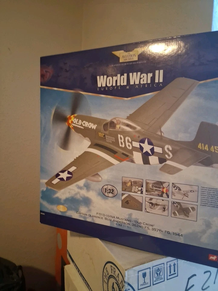 Corgi 1/32 Scale Diecast - AA34402 P-51 D-10 Mustang Old Crow 362nd FS 357th '44 - Image 2 of 2