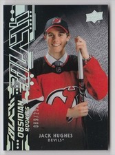 2019-20 UD BLACK OBSIDIAN ROOKIES JACK HUGHES RC /299 NEW JERSEY DEVILS